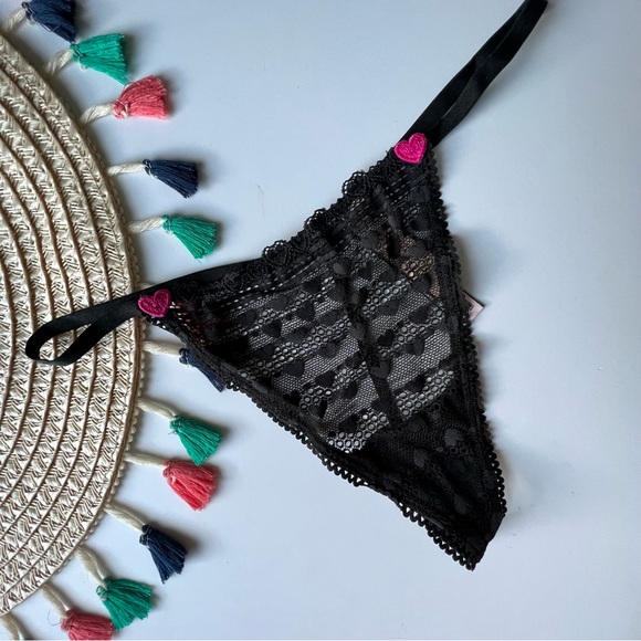 Victoria's Secret Stretch Cotton V-String Panty Black Medium NEW - Picture 7 of 7